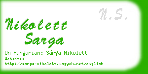 nikolett sarga business card
